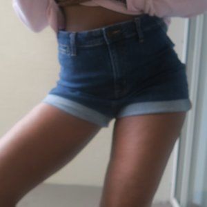 BDG Urban outfitters denim jean shorts pin-up high rise in blue size 29.